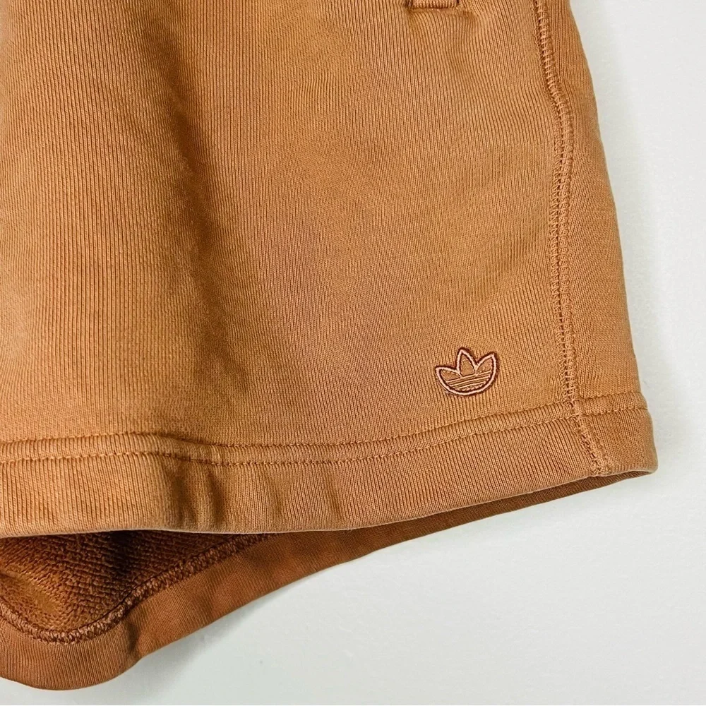 Adidas “Dusty Rust” Red Fleece Essential Gym Shorts S